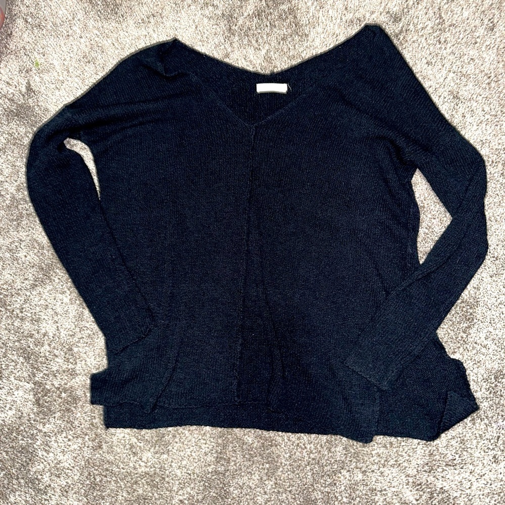 LUSH Black Oversized Sweater with side slits EUC